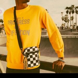 Checkered Black and White Messenger Bag